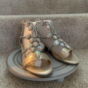 Thalia Sodi Gold and Silver Embellished Heels